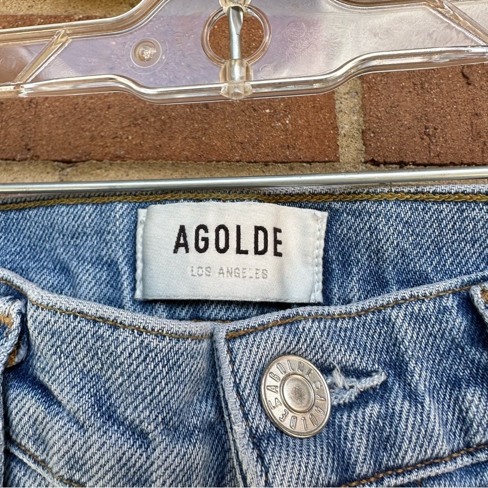 Agolde Toni Light Wash Denim Distressed Jeans Size 24 - Picture 5 of 15